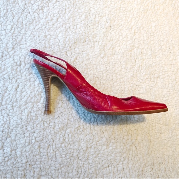 Bebe Deep Pointy Toe Red Slingback Shoes sz10 NWOB - Picture 4 of 8